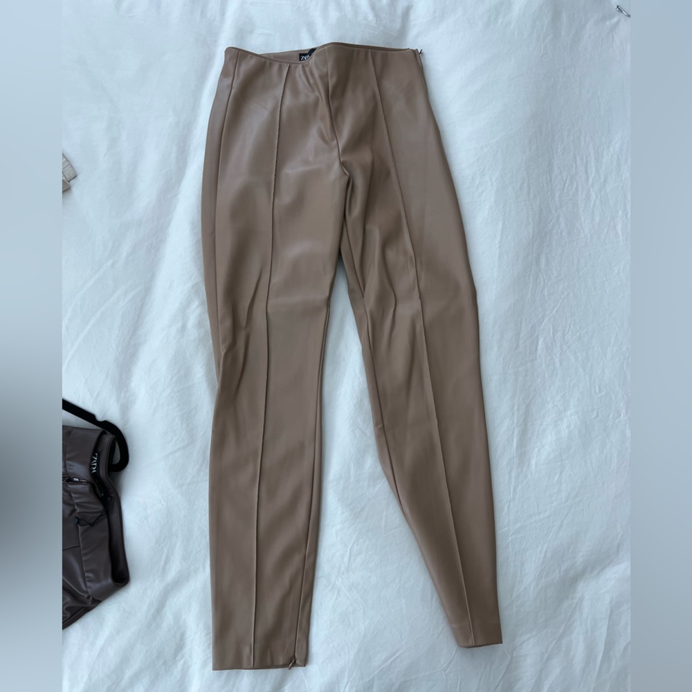 Zara leather leggings